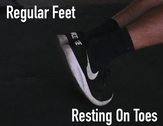 Regular foot position for pushups