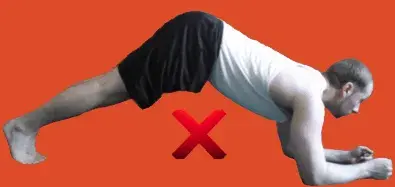 Coast Guard plank incorrect form demonstration showing hips raised too high