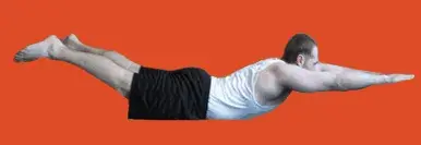 Coast Guard Superman exercise demonstration showing arms and legs lifted