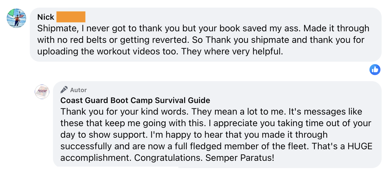 Testimonial 2 - Coast Guard Boot Camp Success Story