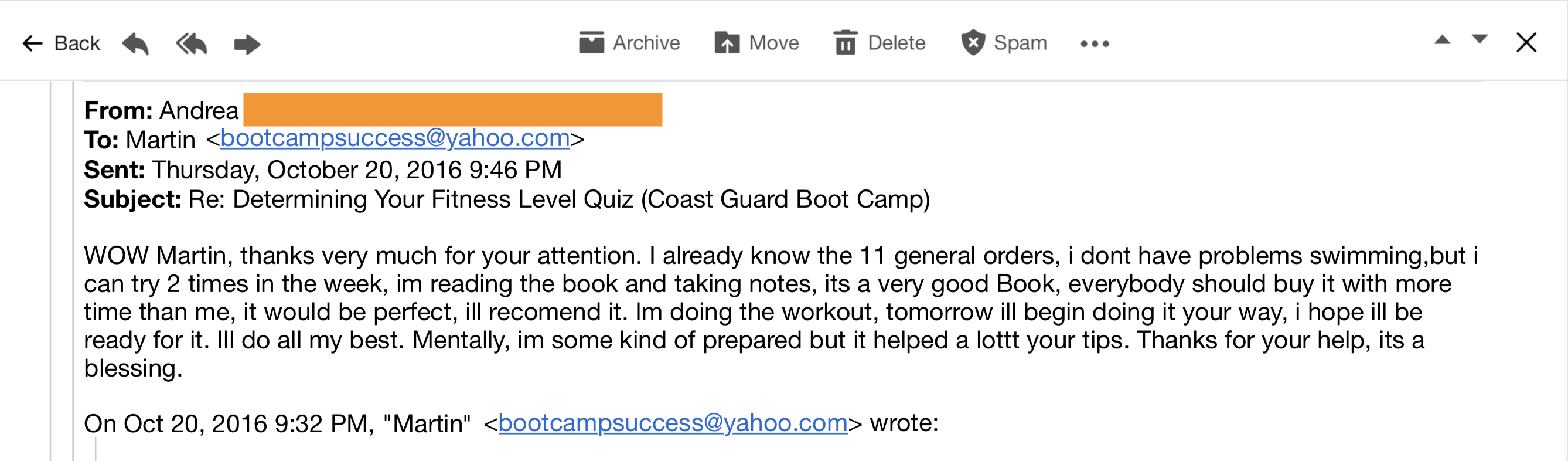 Testimonial 4 - Coast Guard Boot Camp Success Story
