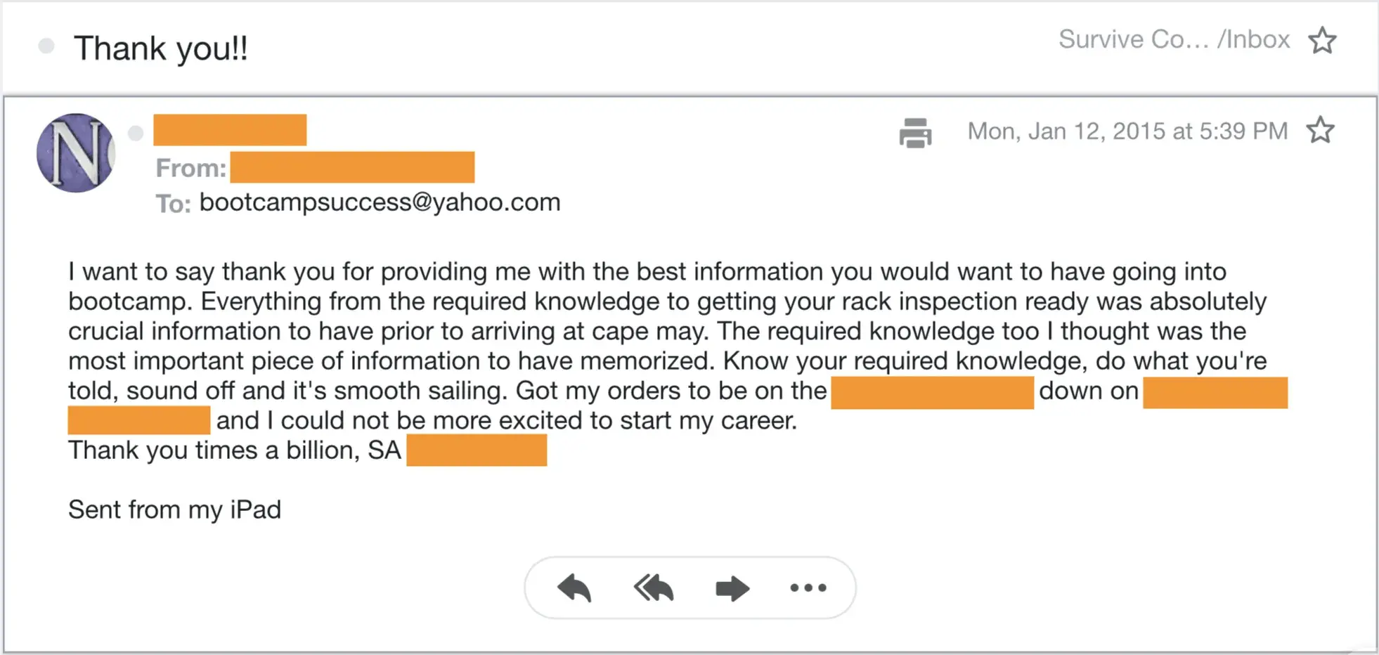 Testimonial 6 - Coast Guard Boot Camp Success Story